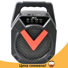 Портативная колонка чемодан ESS-211 - беспроводная Bluetooth колонка со светомузыкой, USB SD AUX FM радио