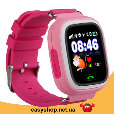 Детские Умные часы с GPS Smart baby watch Q90 розовые - Детские смарт часы-телефон с трекером и кнопкой SOS