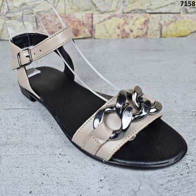 Босоножки женские кожанные Sali Украина, Коричневые сандалии из натуральной кожи на низком каблуке 36