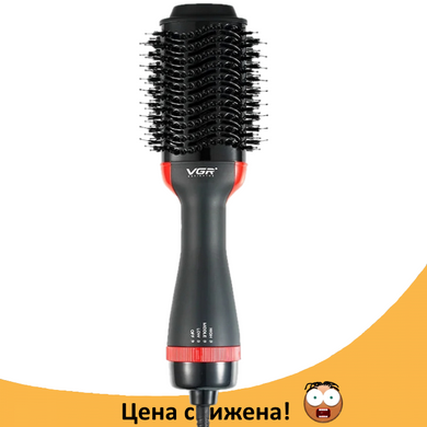 Фен-щітка для волосся VGR V-416 3в1 - Електрична щітка для укладання і випрямлення, праска, плойка, стайлер