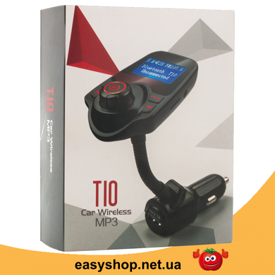 FM трансмітер MOD T10 + BT, MP3 модулятор, фм модулятор для авто, Трансмітер з екраном, блютуз модулятор Топ