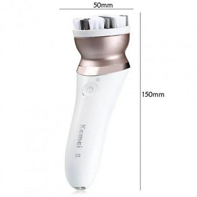 Эпилятор Kemei KM-8001 5в1, беспроводной аккумуляторный женский эпилятор для лица и тела + 5 насадок