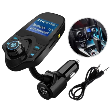 Трансмитер FM MOD T10 + BT, MP3 модулятор, фм модулятор для авто, Трансмиттер с экраном, блютуз модулятор