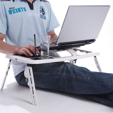 Столик для ноутбука E-Table LD-09 - Портативний складаний столик підставка для ноутбука з 2 USB кулерами Топ