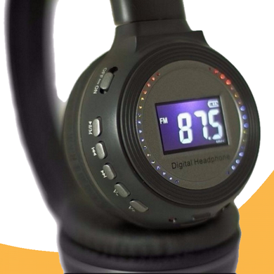 Бездротові навушники MDR BSN65 - складено Bluetooth-навушники з акумулятором, плеєром, FM радіо і LCD екраном, Черный