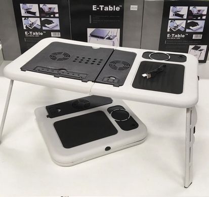 Столик для ноутбука E-Table LD-09 - Портативный складной столик подставка для ноутбука с 2 USB кулерами