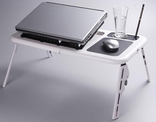 Столик для ноутбука E-Table LD-09 - Портативний складаний столик підставка для ноутбука з 2 USB кулерами Топ