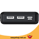 Портативний зарядний пристрій Dexim X2 YB134 20000mAh, Повербанк на 2 USB-виходи, Powerbank Чорний