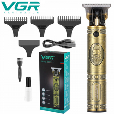 Машинка для стриження волосся VGR V-085, Професійна окантувальна бездротова машинка, тример, бритва