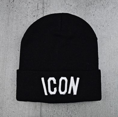 Шапка "ICON" Чорна - молодіжна шапка-лопата з відворотом Топ
