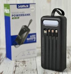 Портативное зарядное устройство PowerBank Sunix PB-05 50000mAh, Мощный Повербанк с фонариком и кабелями