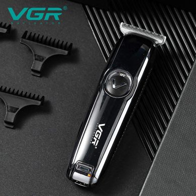 Машинка для стрижки волос VGR V-168, беспроводная аккумуляторная машинка для стрижки, триммер, 4 насадки