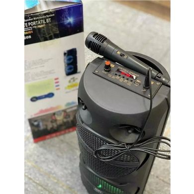 Портативна колонка RX-6208 з мікрофоном, акумуляторна Bluetooth-колонка з підсвіткою, потужна акустика 20 Вт