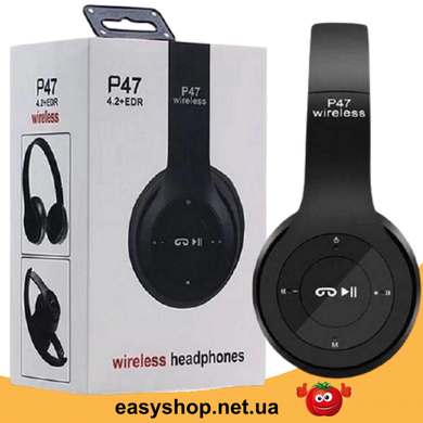 Бездротові навушники MDR P47 - Блютуз навушники з MP3 плеєром і FM радіо, Навушники безпровідні bluetooth