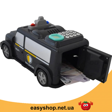 Детский сейф копилка с кодом и отпечатком пальца в виде машины Money Transporter 589-11b, машинка копилка