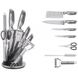 Набір професійних ножів German Family Z-Line GF-S09 8 предметів, ножі для кухні з підставкою