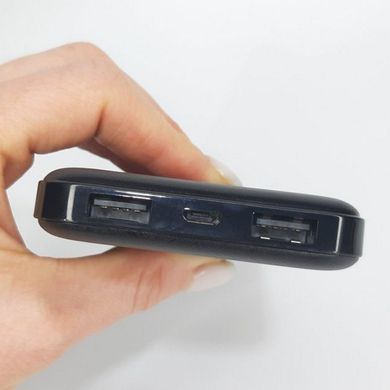 Портативное зарядное устройство Asonic AS-P10 10000mAh, Повербанк на 2 USB выхода, Powerbank Черный