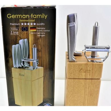 Набор профессиональных ножей German Family Z-Line GF-WK02 7 предметов, ножи для кухни на деревянной подставке