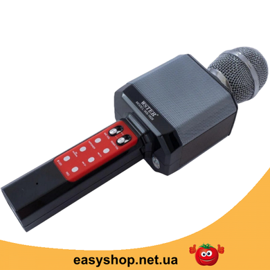 Мікрофон караоке WSTER WS-1828 - Бездротовий мікрофон караоке з динаміком і світломузикою Чорний, Черный
