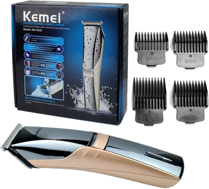 Машинка для стрижки волос аккумуляторная Kemei KM-5018, Беспроводная машинка, триммер для волос, бритва