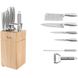 Набір професійних ножів German Family Z-Line GF-WK02 7 предметів, ножі для кухні на дерев'яній підставці
