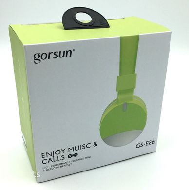 Бездротові навушники Gorsun GS-E86 - Bluetooth стерео навушники з MP3 плеєром і FM радіо (Салатові) Топ