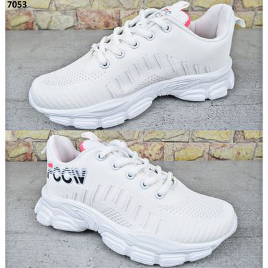 Кросівки жіночі весняно-літні С.Луч, текстильні білі кросівки на пінковій підошві 38
