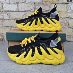 Кросівки жіночі весняно-літні Jomix, текстильні чорні кросівки на жовтій підошві 38