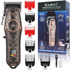 Машинка для стрижки волос Kemei KM-2617, Профессиональная беспроводная машинка с дисплеем, бритва, триммер