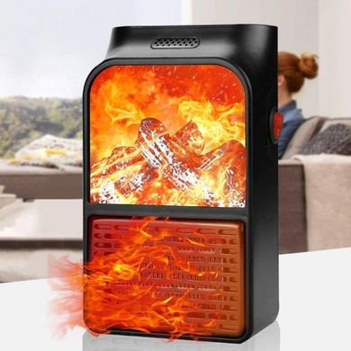 Портативний обігрівач з імітацією каміна Flame Heater з пультом і LCD дисплеєм, тепловентилятор 1000 Вт