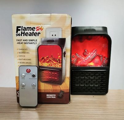 Портативный обогреватель с имитацией камина Flame Heater с пультом и LCD дисплеем, тепловентилятор 1000 Вт