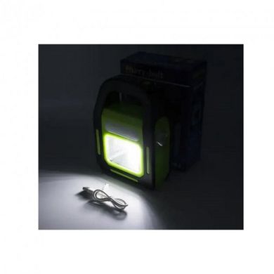 Фонарь переносной на солнечной батарее OR-9708 Зеленый, аккумуляторный фонарь с боковой лампой + Power Bank