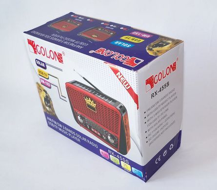 Радиоприемник GOLON RX-456S - портативный радиоприёмник с солнечной панель - колонка MP3 с USB и аккумулятором