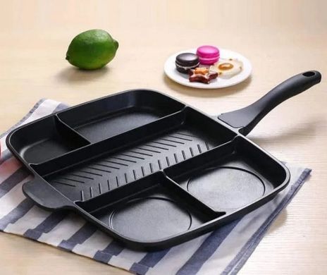 Сковорода гриль з антипригарним покриттям Magic Pan на 5 секцій - універсальна антипригарна сковорідка Топ