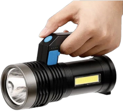 Фонарь ручной 4578 3W, мощный светодиодный фонарик с аккумулятором, зарядка от USB, 2 режима работы