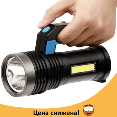 Ліхтар ручний 4578 3W, потужний світлодіодний ліхтарик з акумулятором, заряджання від USB, 2 режими роботи