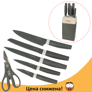Набір кухонних ножів Rainberg RB-8808 7 в 1 з нержавіючої сталі, ножі для кухні, Кухонні ножі на підставці