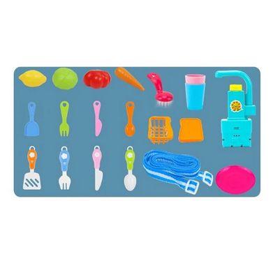 Игровой набор WASHING VEGETABLE BASIN, Кухня в чемодане с овощами, мойка в форме рюкзака, кухня детская