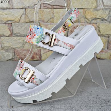 Босоніжки сандалі жіночі на платформі Sandway Білі 36
