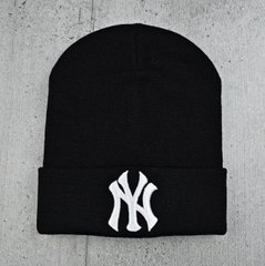 Шапка "New York" Черная - молодежная шапка-лопата с отворотом Топ