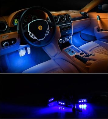 Универсальная автомобильная RGB led подсветка с микрофоном HR-01678 - Цветная подсветка для авто влагозащитная