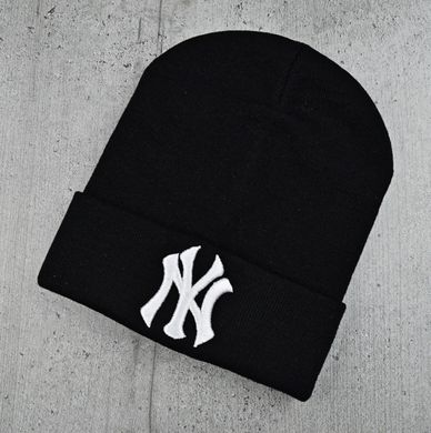 Шапка "New York" Черная - молодежная шапка-лопата с отворотом Топ