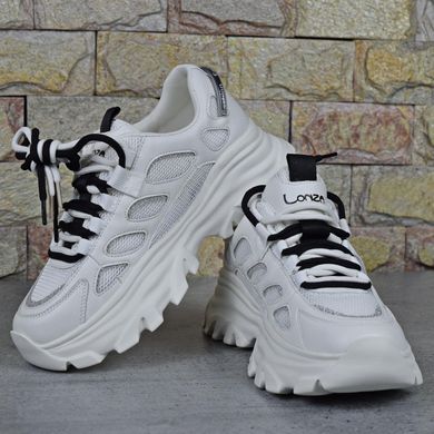 Кросівки жіночі весняно-літні Lonza Туреччина, високі жіночі білі кросівки з натуральної шкіри 39
