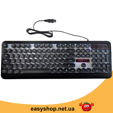 Ігрова клавіатура з підсвічуванням PSFY M300 - провідна USB клавіатура для комп'ютера з підсвічуванням клавіш, Черный
