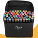 Маркеры TOUCH Sketch Marker Black 60 шт разноцветные + сумка, набор двухсторонних скетч-маркеров 60 цветов