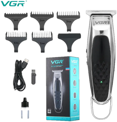 Машинка для стрижки VGR V-093, Професійна бездротова машинка для стрижки волосся, вусів, бороди, тример