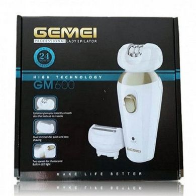 Женский эпилятор 2в1 Gemei GM-600, Профеcсиональный беспроводной водонепроницаемый эпилятор, женская бритва
