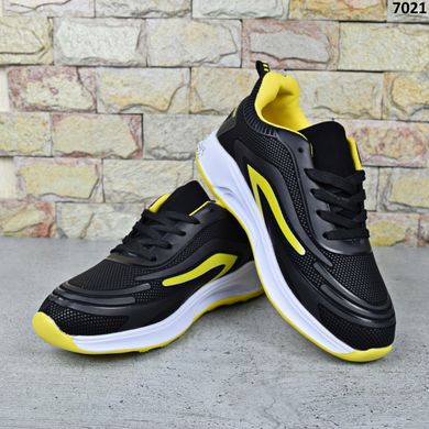 Кроссовки подростковые для мальчика Paliament, кроссовки на пенковой подошве Черные с желтым 36