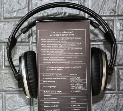 Бездротові навушники MDR НЯ S1000 - Bluetooth-навушники гарнітура з мікрофоном і FM радіо + AUX Топ