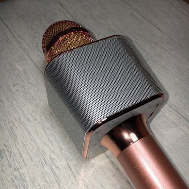 Мікрофон караоке WSTER WS-1688 - бездротової Bluetooth мікрофон з 05 тембрами голосу Рожево-Золотий Топ